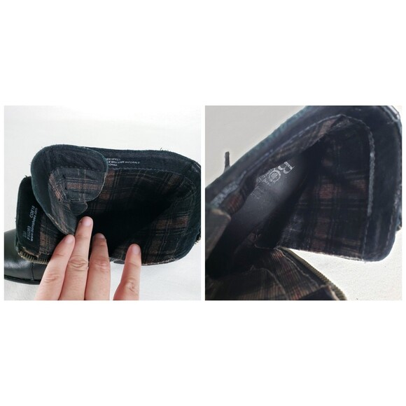 Born Ankle Boots Womens 8 Black Leather 4 Buckle Grunge Side Zip Goth Steampunk - Picture 11 of 12